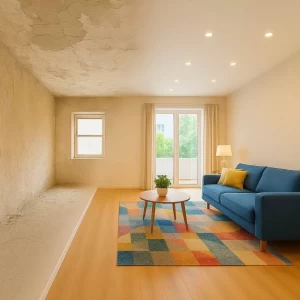 İzmir salon tadilatı öncesi ve sonrası görüntüsü | Kaya Teknik iç mimari ve dekorasyon